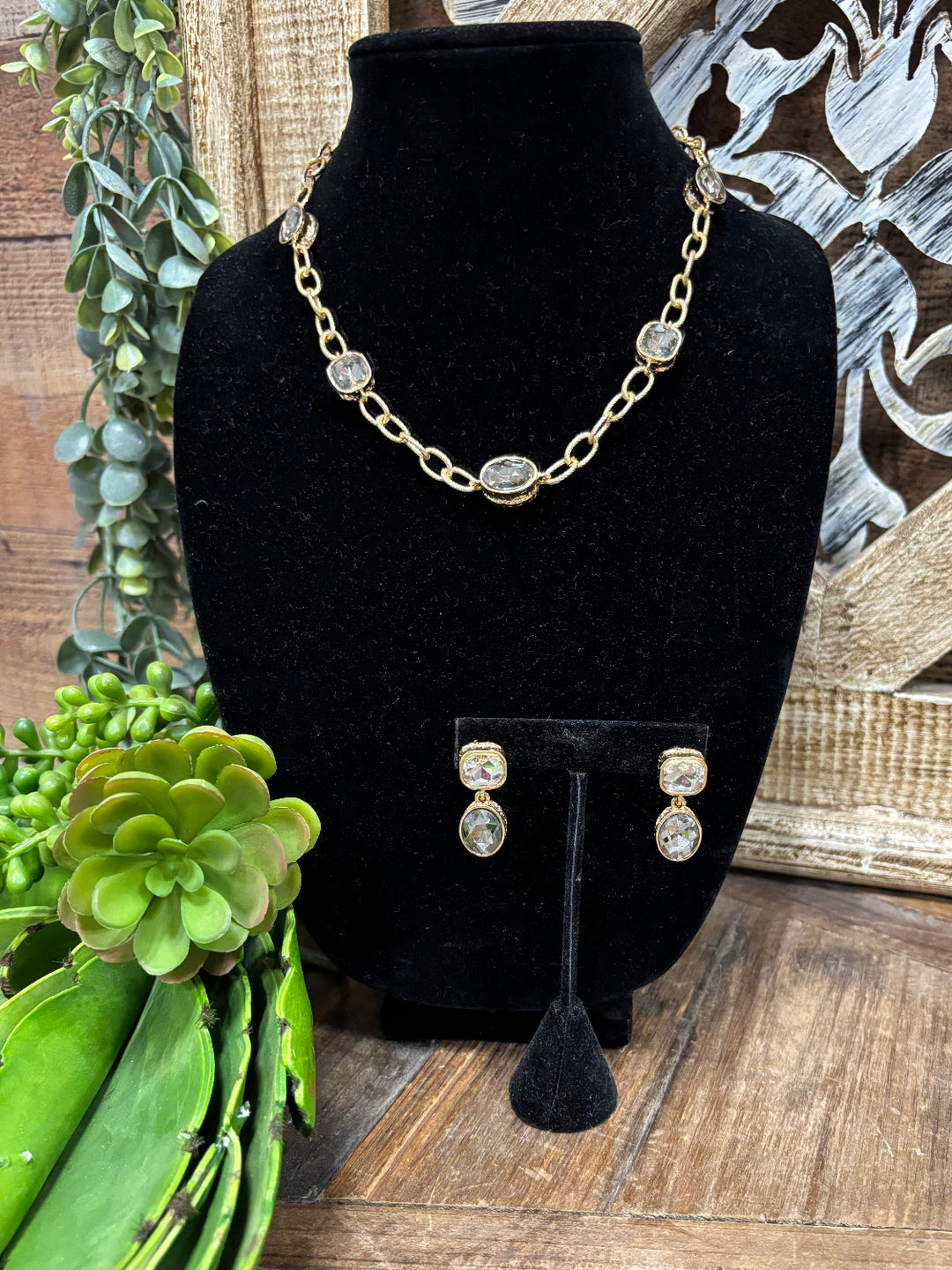 Ross Crystal Gold Earrings