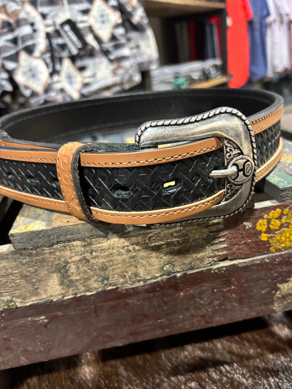 Men's Hooey Hands-Up Basket Weave Classic Belt