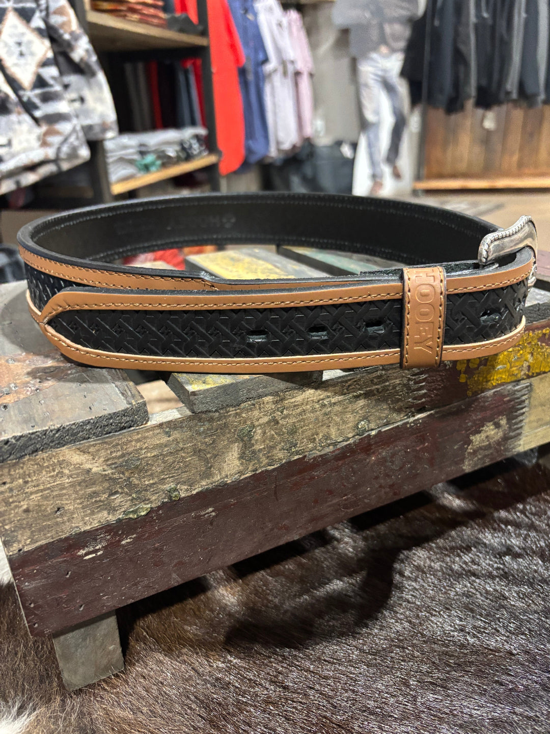 Men's Hooey Hands-Up Basket Weave Classic Belt