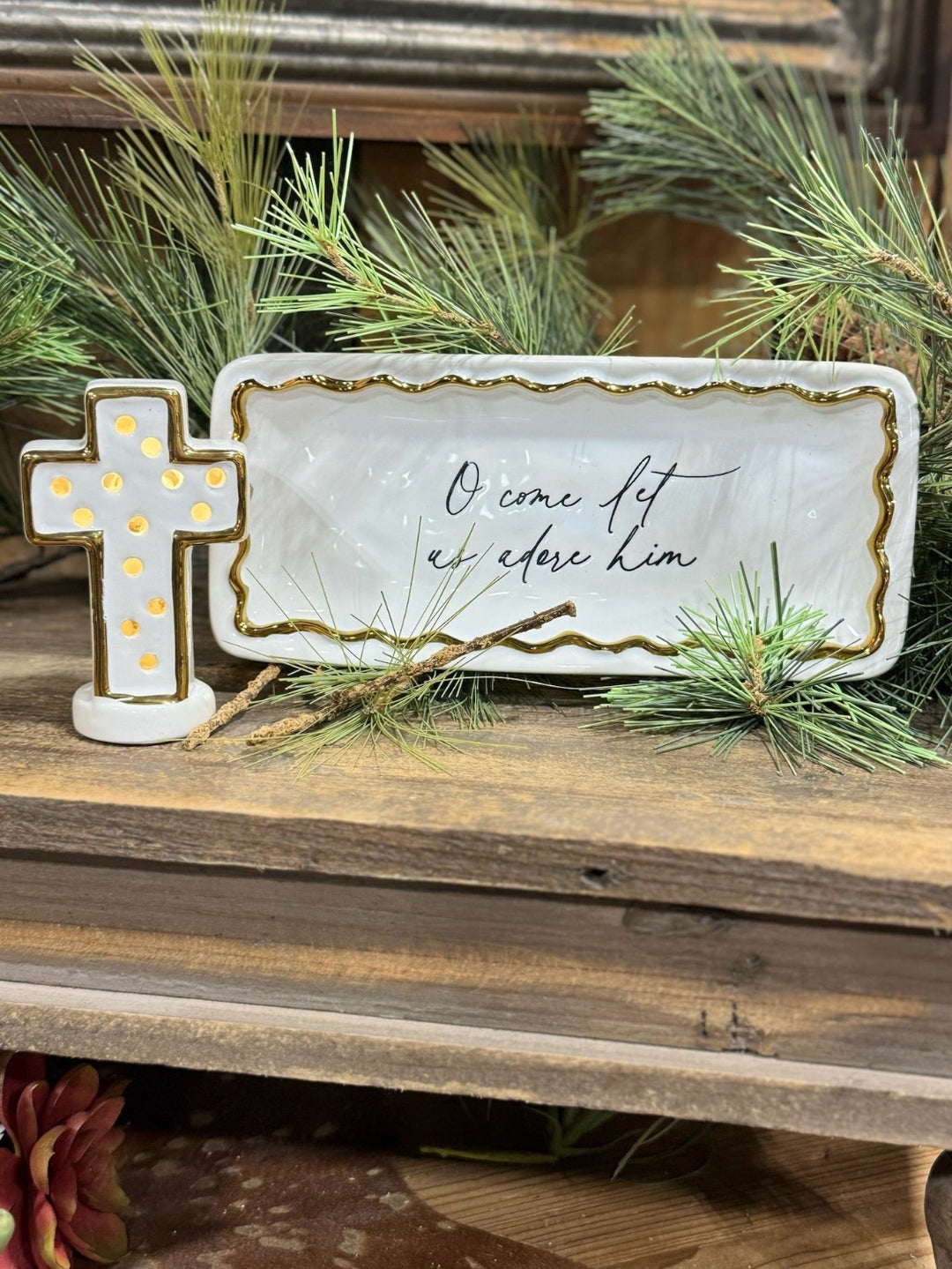 Gold Edge Sentiment Tray by Mud Pie