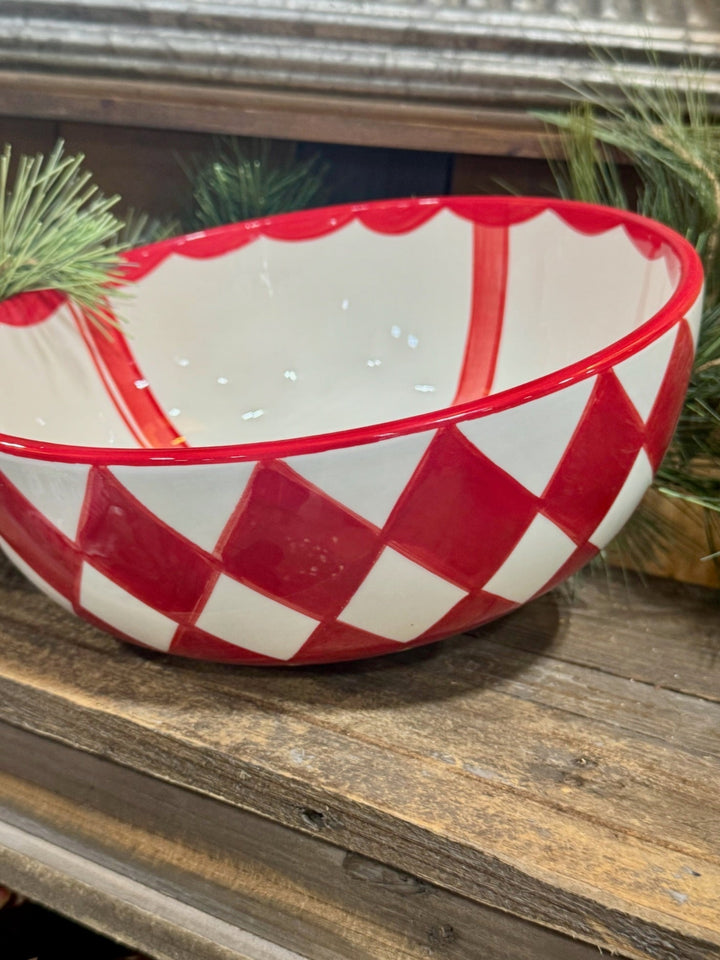 Red Christmas Bow Bowl by Mud Pie