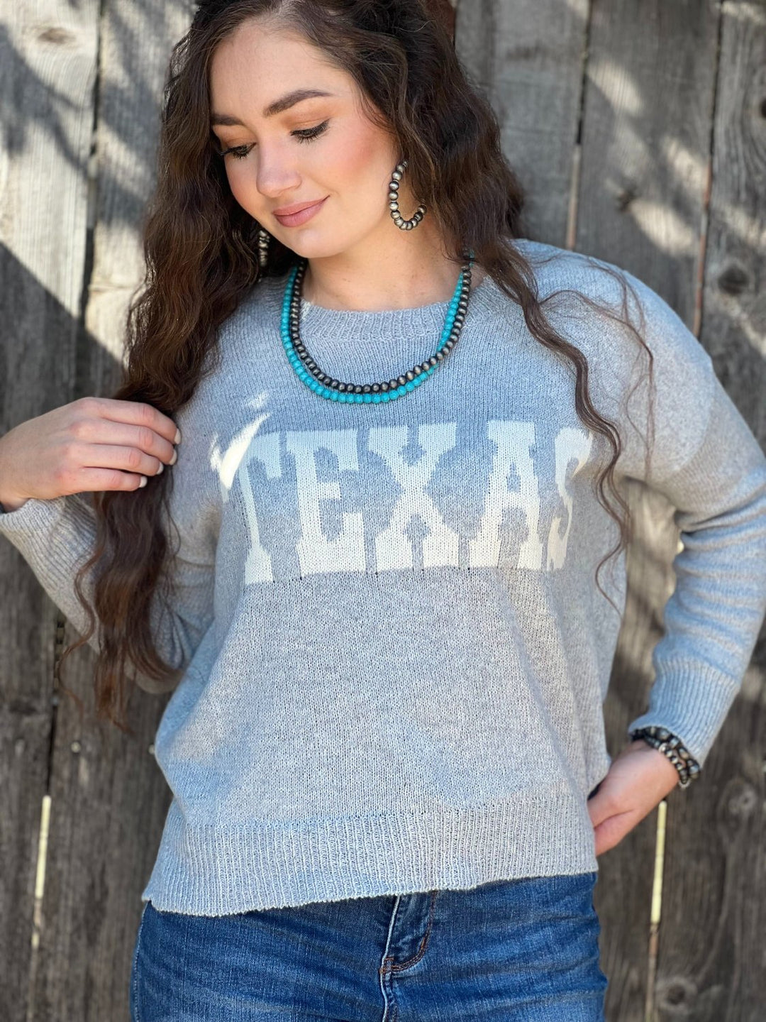 Texas Grey Pullover Sweater