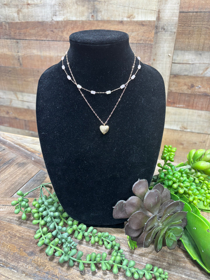 Dip Pink Heart Pendant Necklace