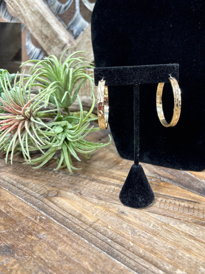 Hannah Hammered Hoop Earring