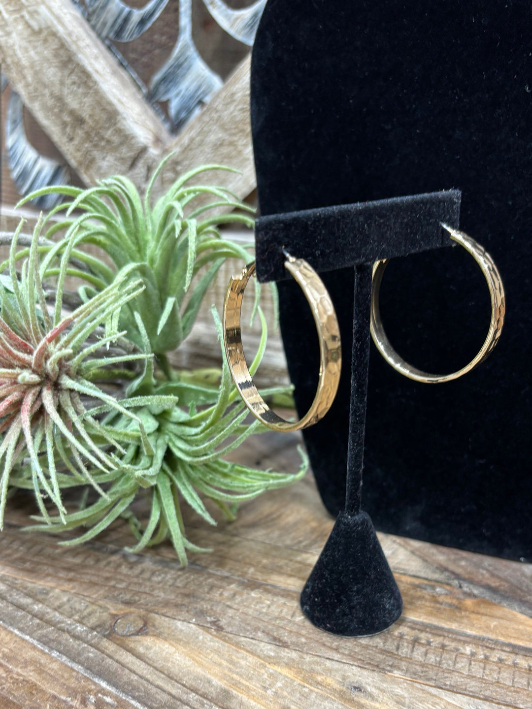 Hannah Hammered Hoop Earring