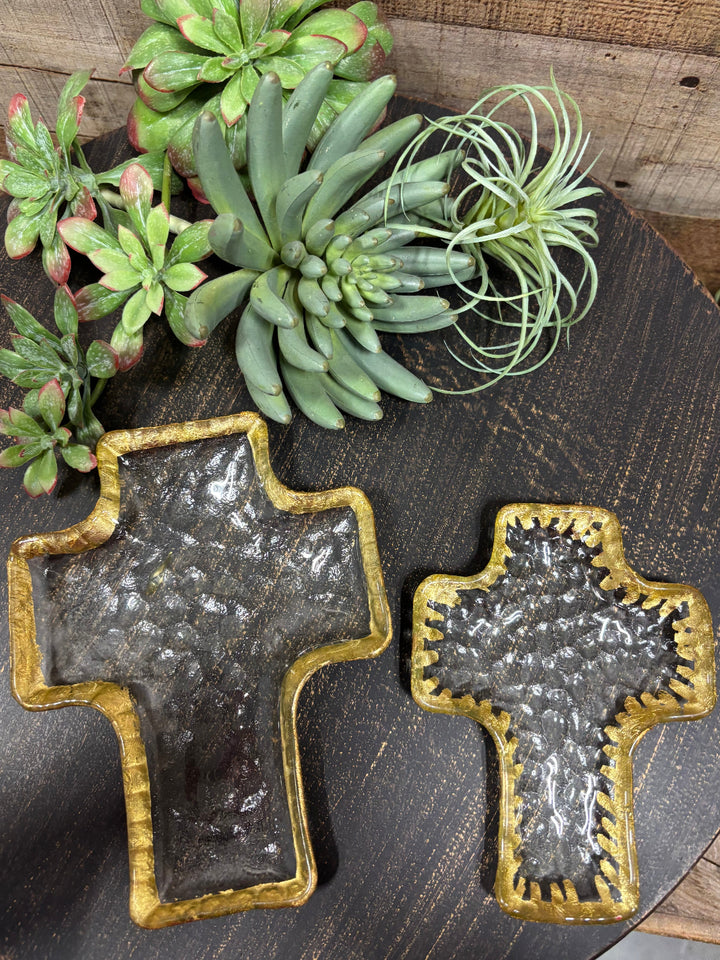 Glass Cross Tidbit Tray Set by Mud Pie