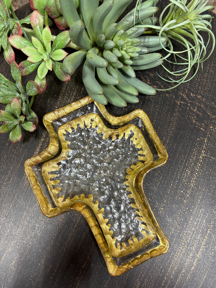 Glass Cross Tidbit Tray Set by Mud Pie