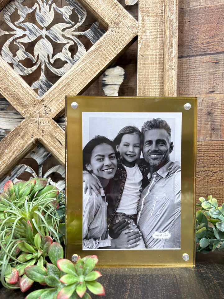 Brass Acrylic Frame by Mud Pie