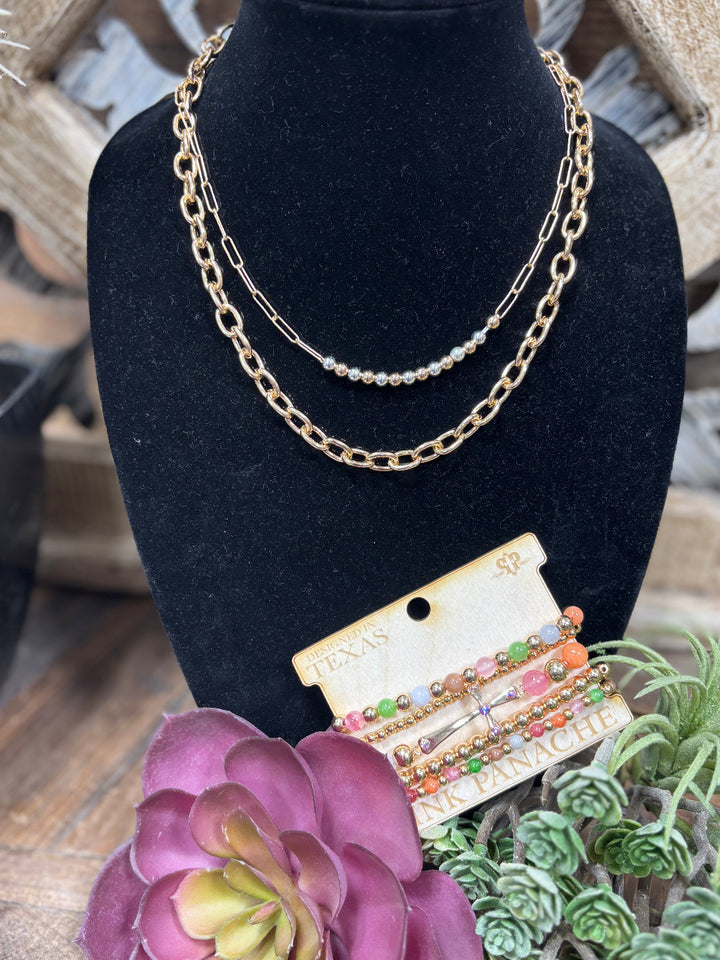 Colorful Cross Beaded Bracelet