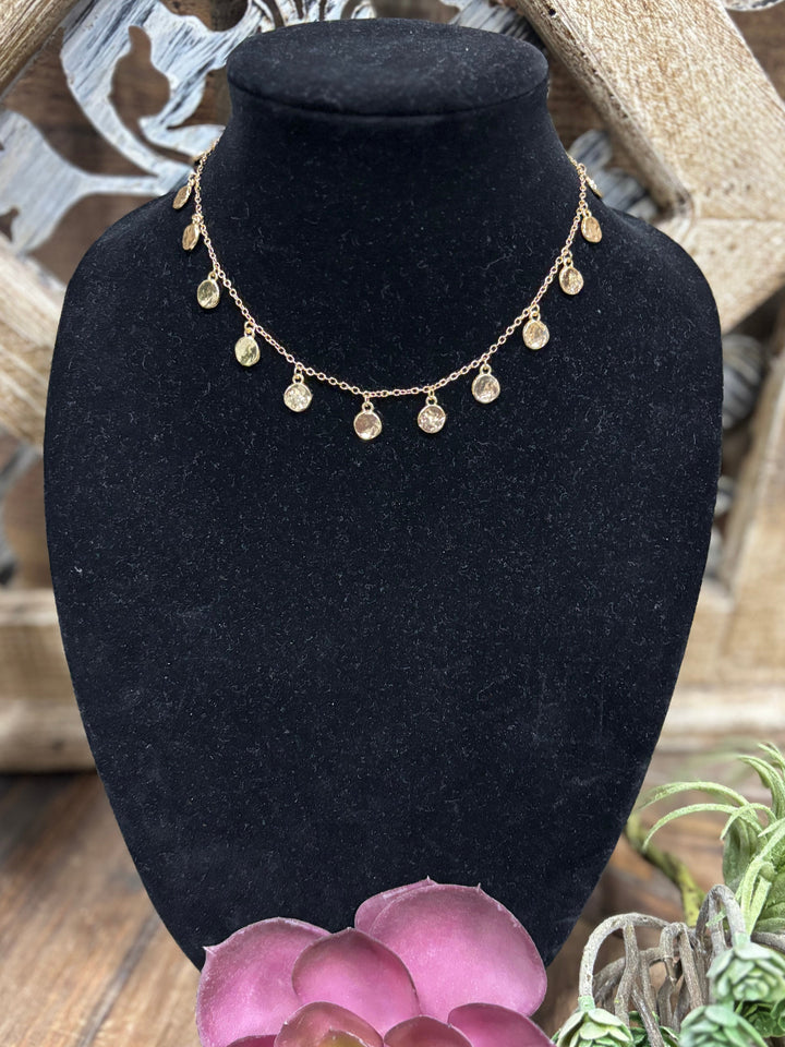 Bambi Hammered Gold Necklace