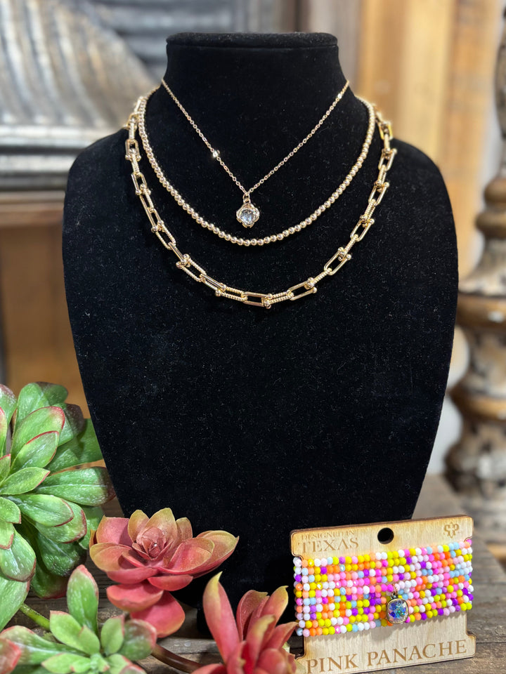 Roslyn Double Chain Gold Necklace