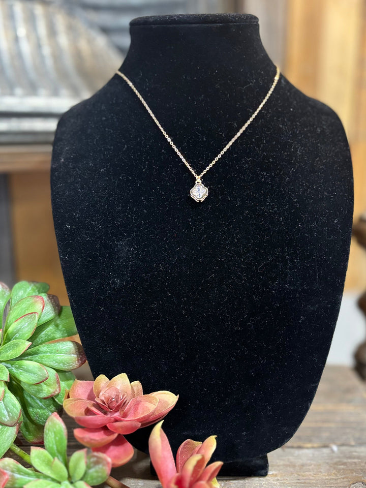 Bodi Gold Necklace with Crystal Pennant