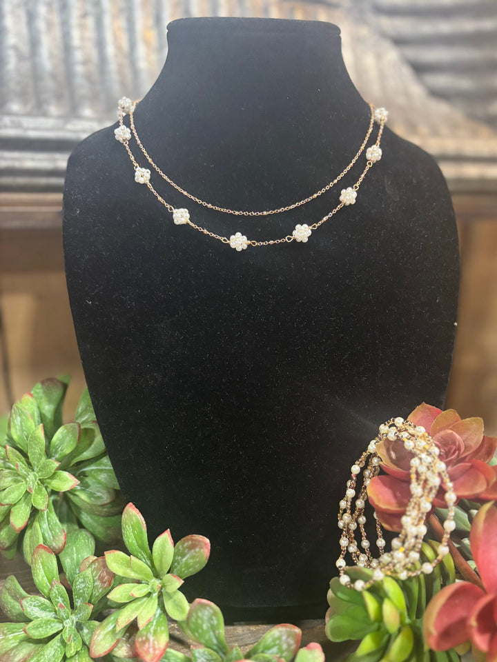 Dolly Gold & Pearl Necklace