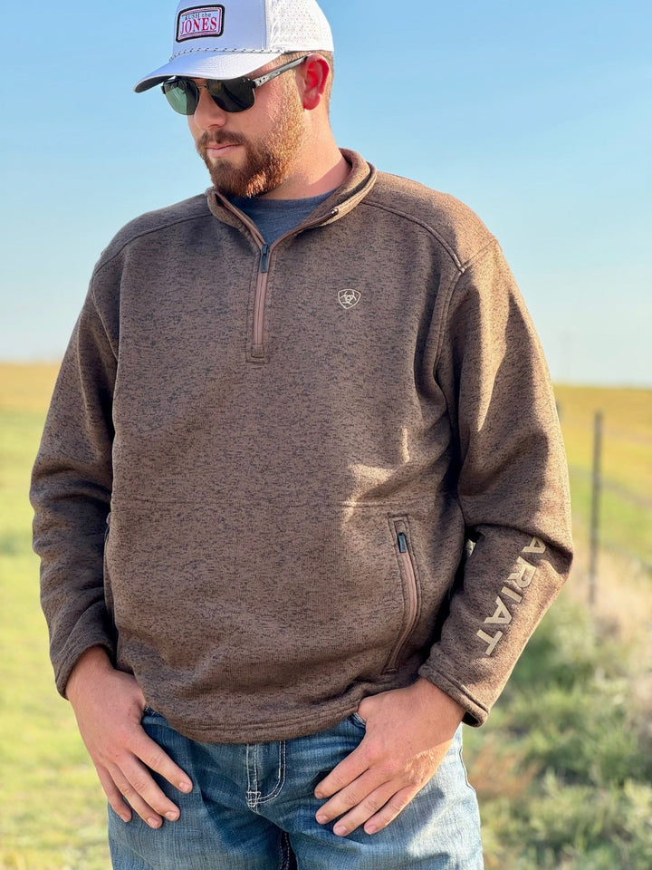 Caldwell Logo Men's 1/4 Zip Sweater by Ariat
