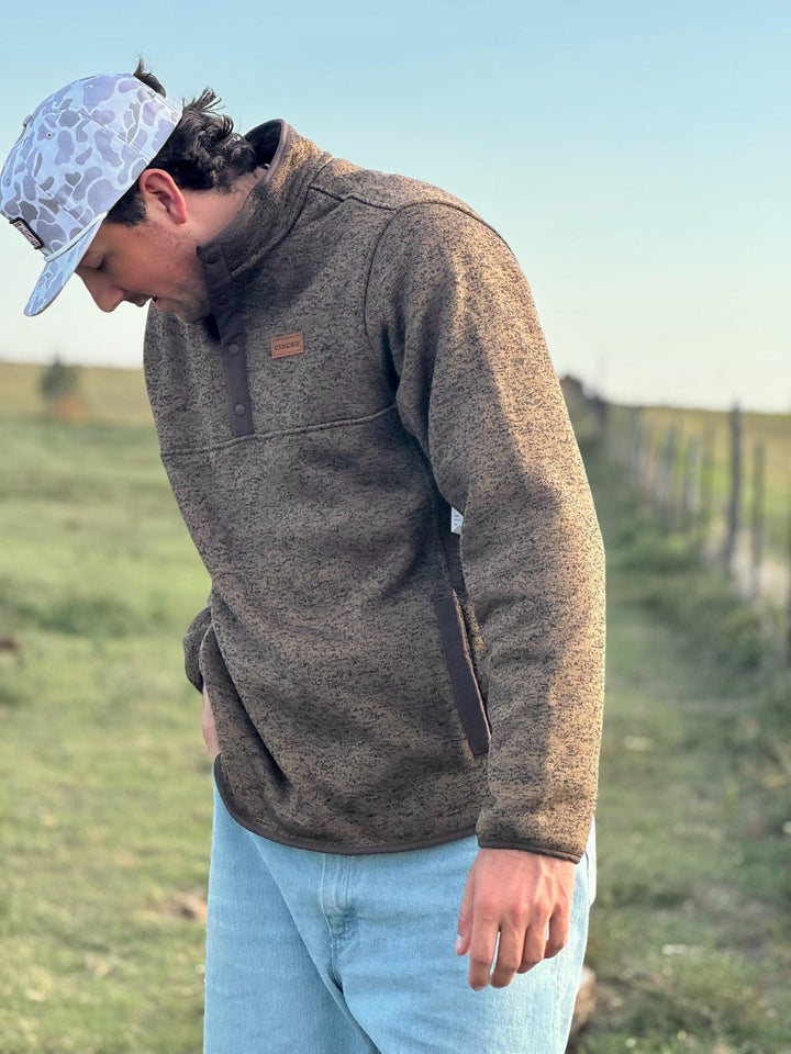 Cole Khaki Quarter Snap Pullover by Cinch