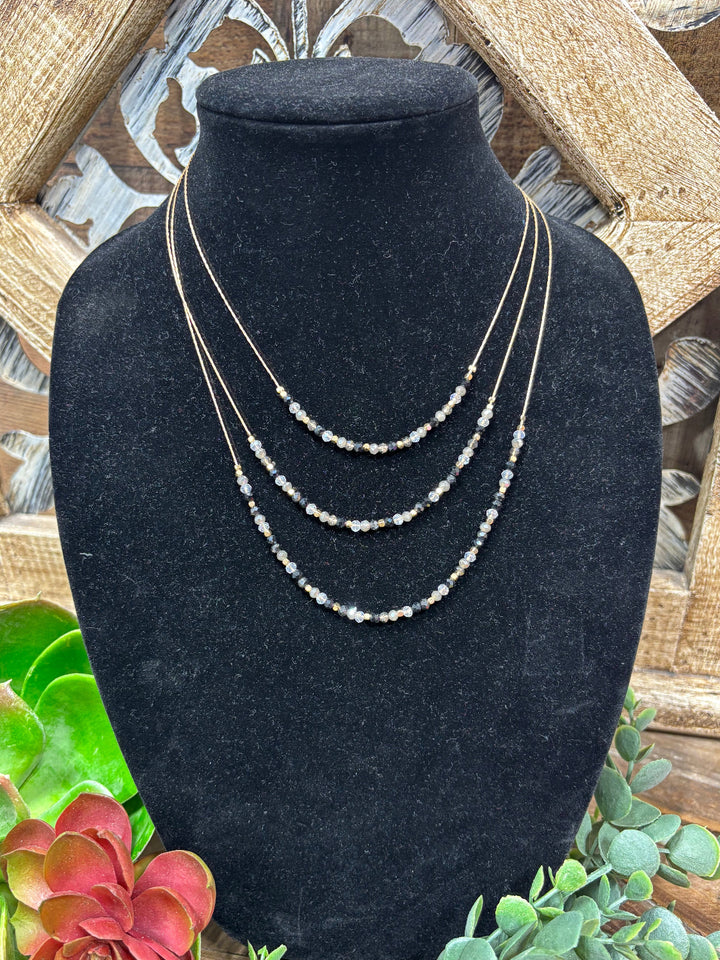 Arkin Black Crystal Necklace