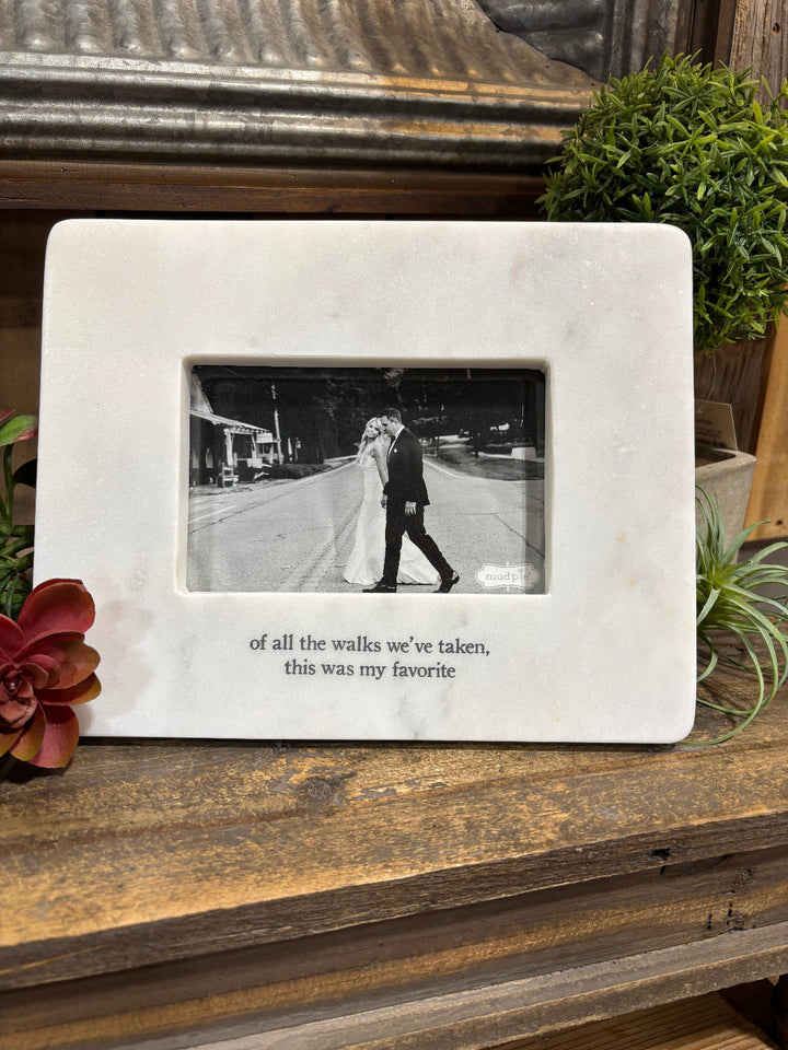 All the Walks Marble Frame by Mud Pie