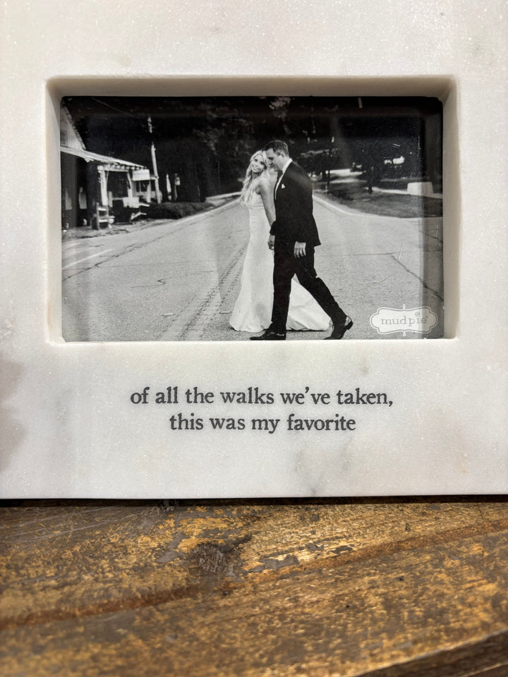 All the Walks Marble Frame by Mud Pie