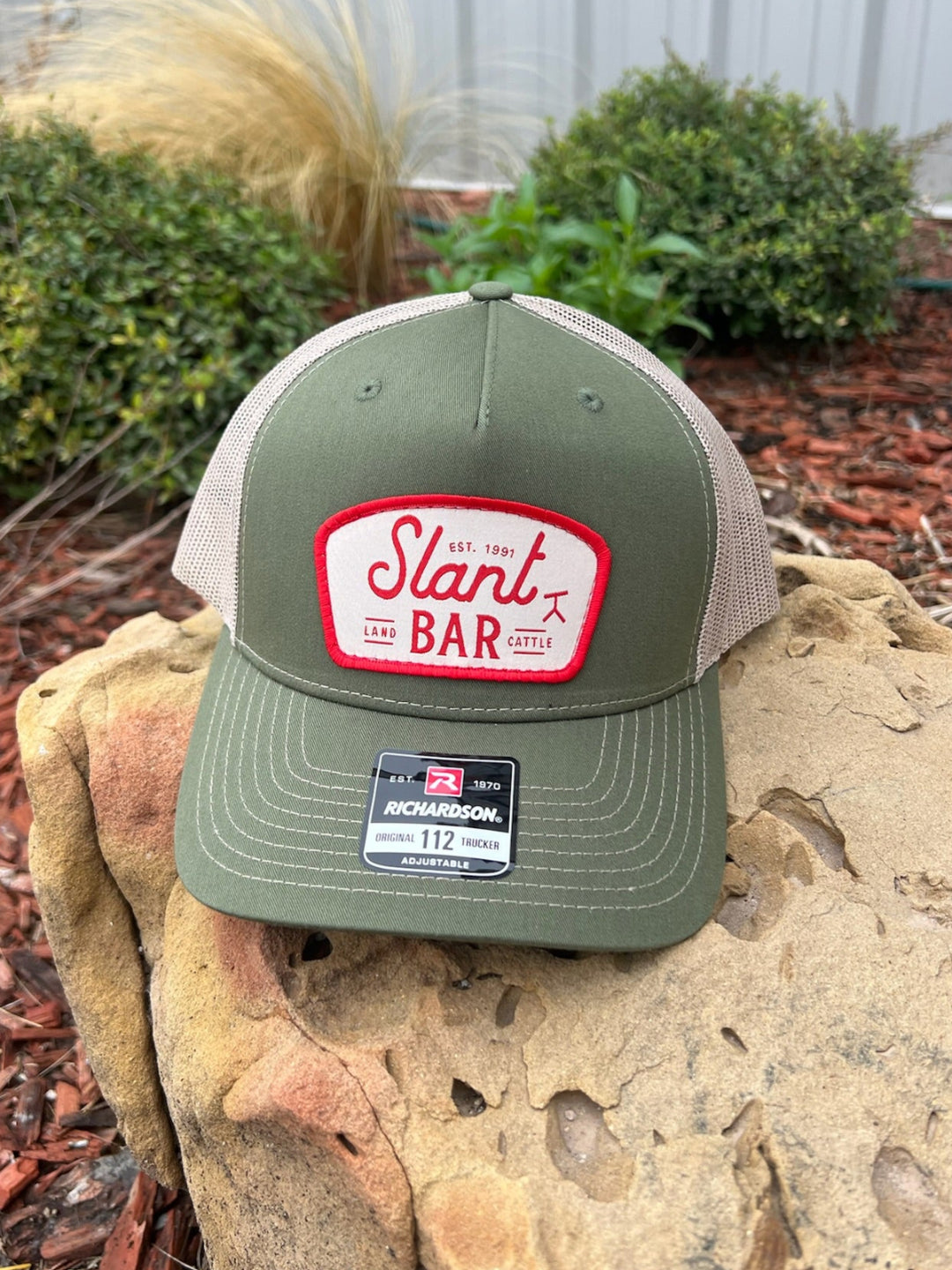 Slant Bar Land & Cattle Red Patch Cap