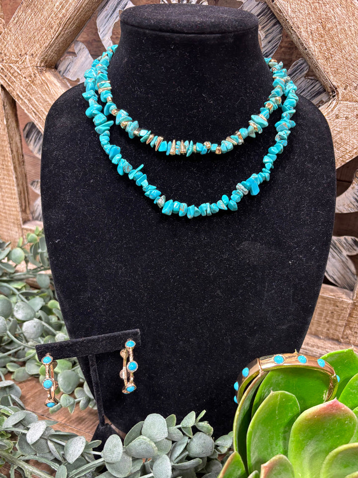 Tina Gold & Turquoise Earrings