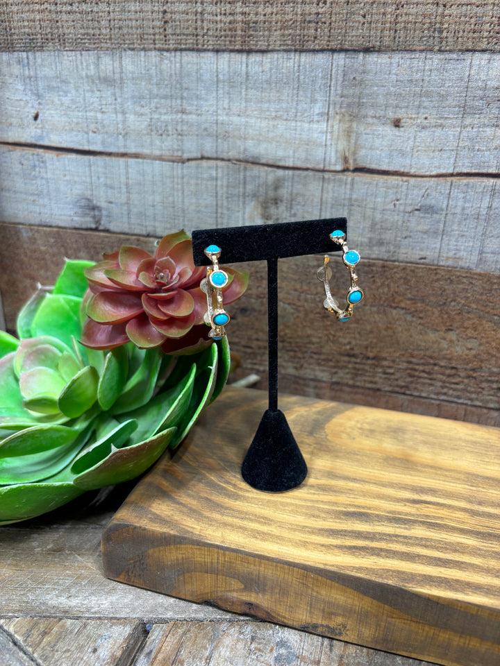 Tina Gold & Turquoise Earrings