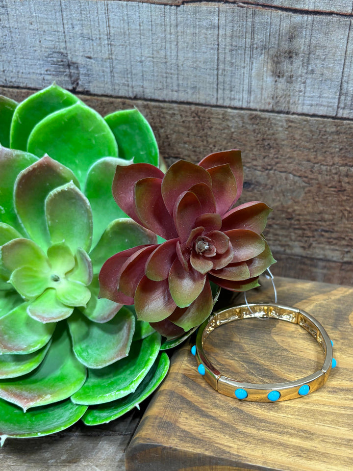 Grace Gold & Turquoise Stretchy Bracelet