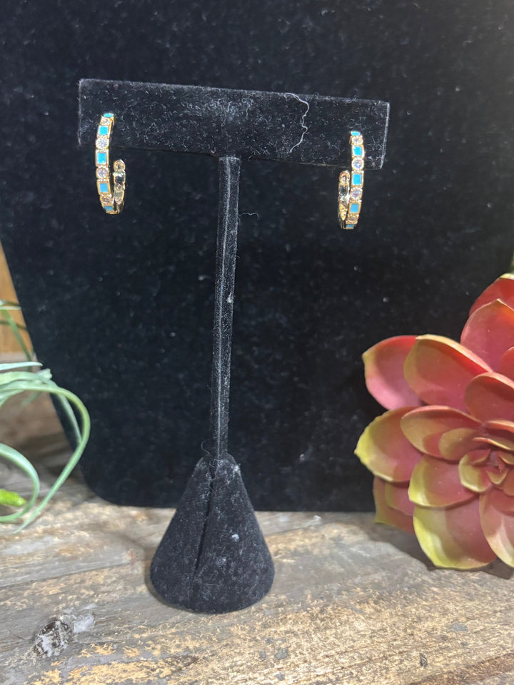 Sabrina Small Gold & Clear Stone Earrings