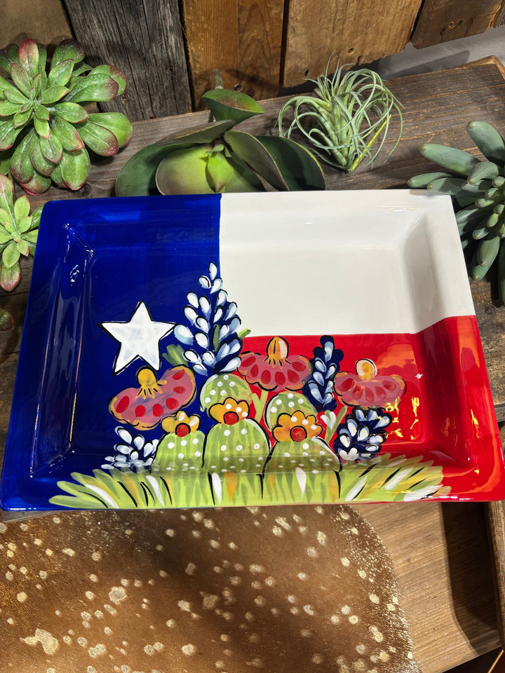 Texas Flag Wildflower Tray by Glory Haus