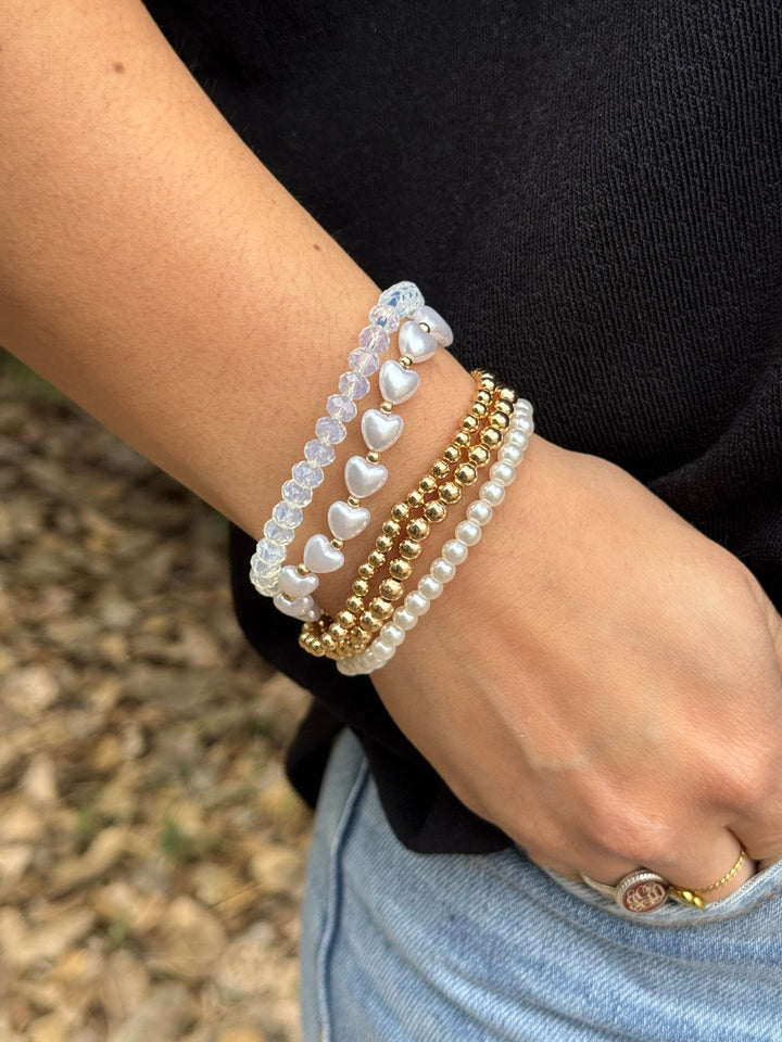 Pearl & Gold 5 Strand Bracelet