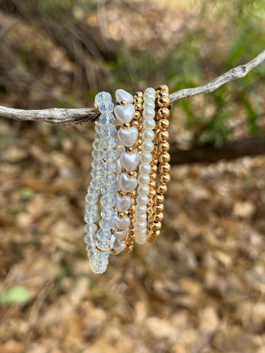 Pearl & Gold 5 Strand Bracelet