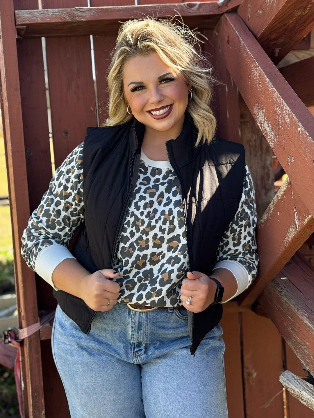 Mendy Leopard Cream Pullover by Texas True Threads