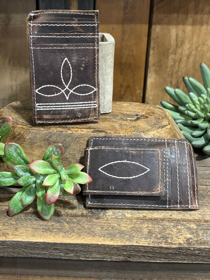 Leather Stitched Money Clip