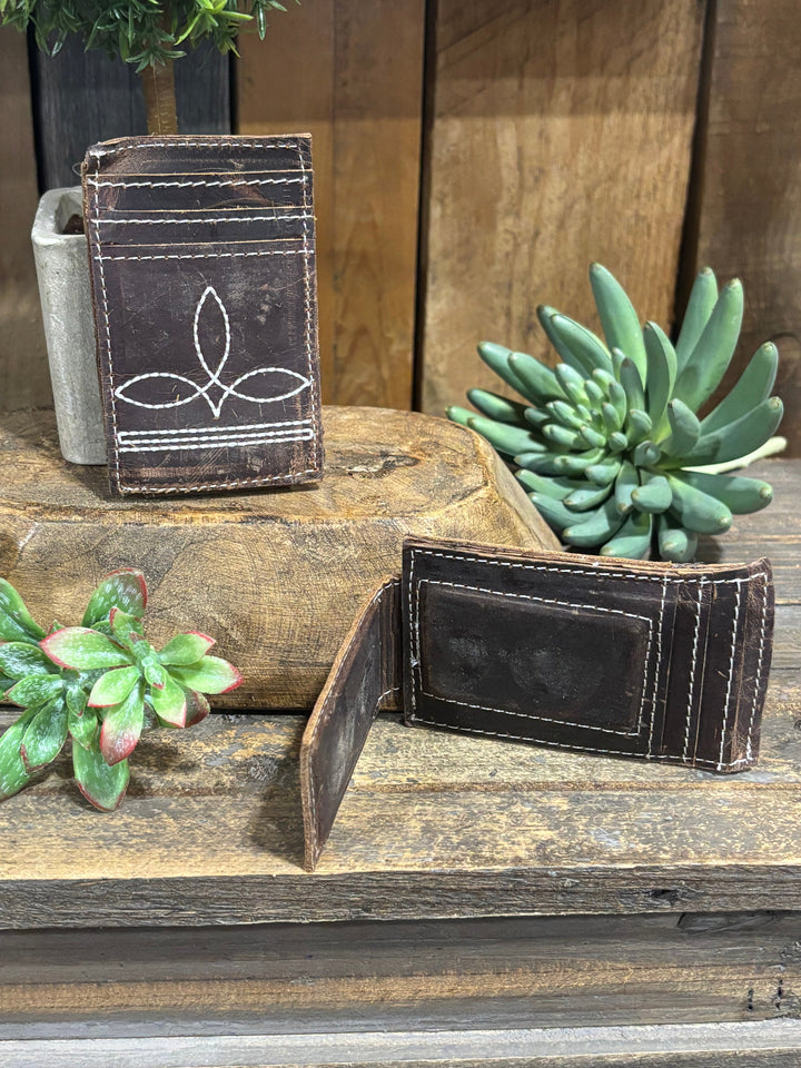 Leather Stitched Money Clip