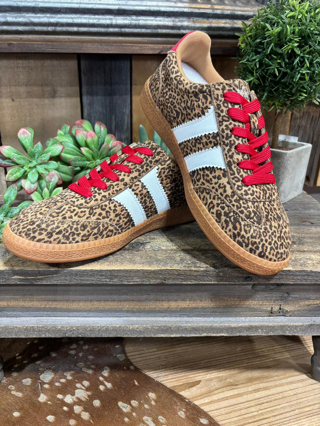 Heads Up Mini Leopard Sneaker by Corkys