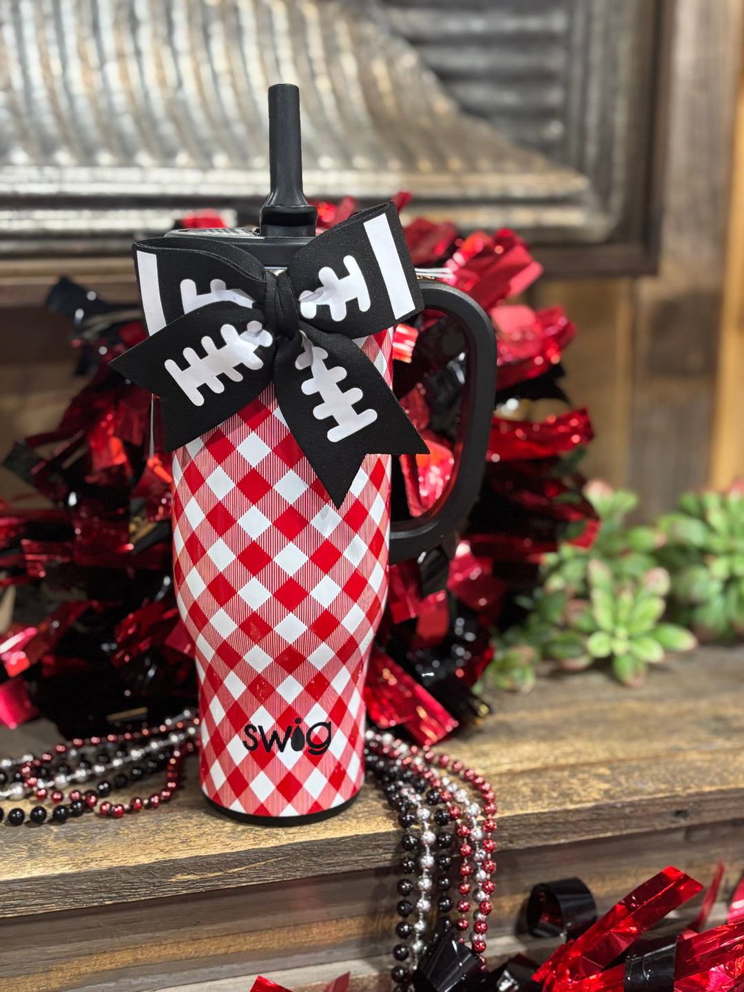 30 oz Gameday Gingham Red + Black Mega Mug by Swig