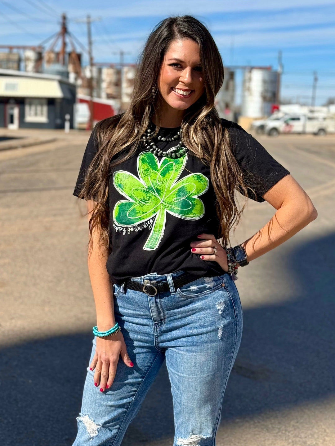 Happy Go Lucky Graphic Tee by Texas True Threads