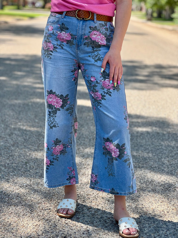 Garden Floral Denim Jeans