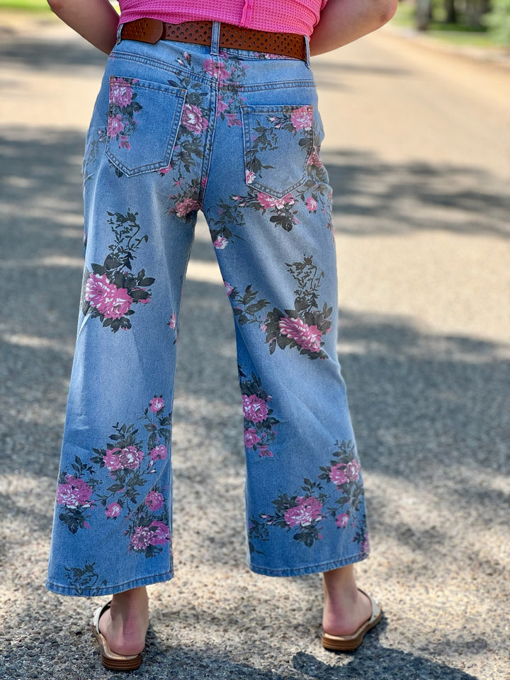 Garden Floral Denim Jeans