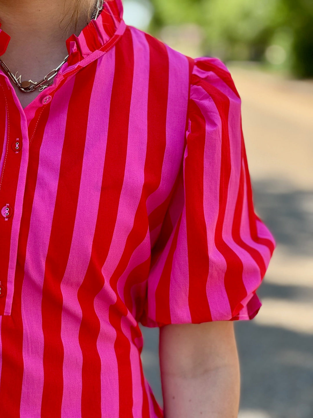 Stripe Me Pretty Pink and Red Dress