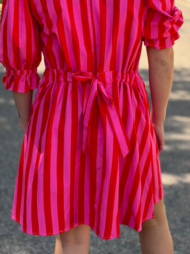 Stripe Me Pretty Pink and Red Dress
