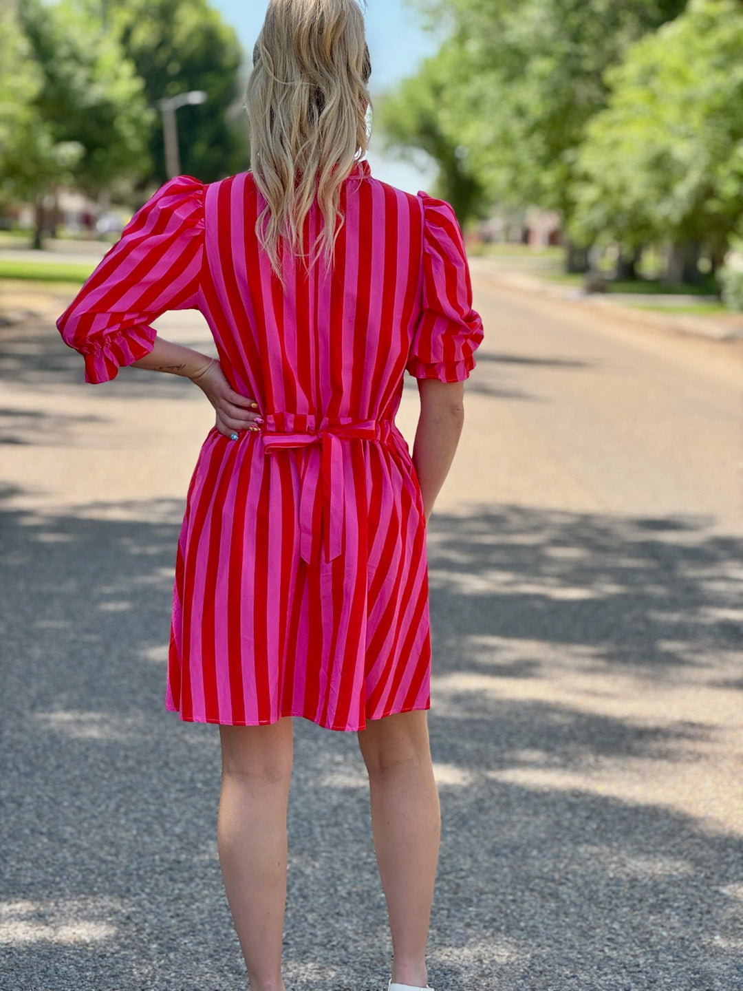 Stripe Me Pretty Pink and Red Dress