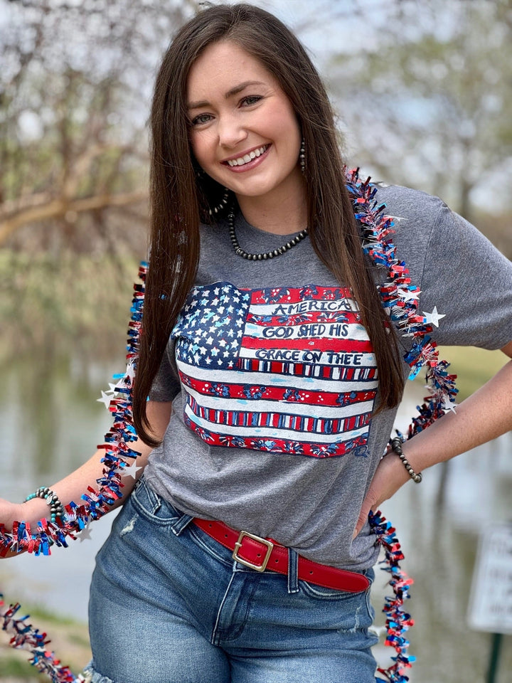 Callie's American Flag Graphic Tee by Texas True Threads