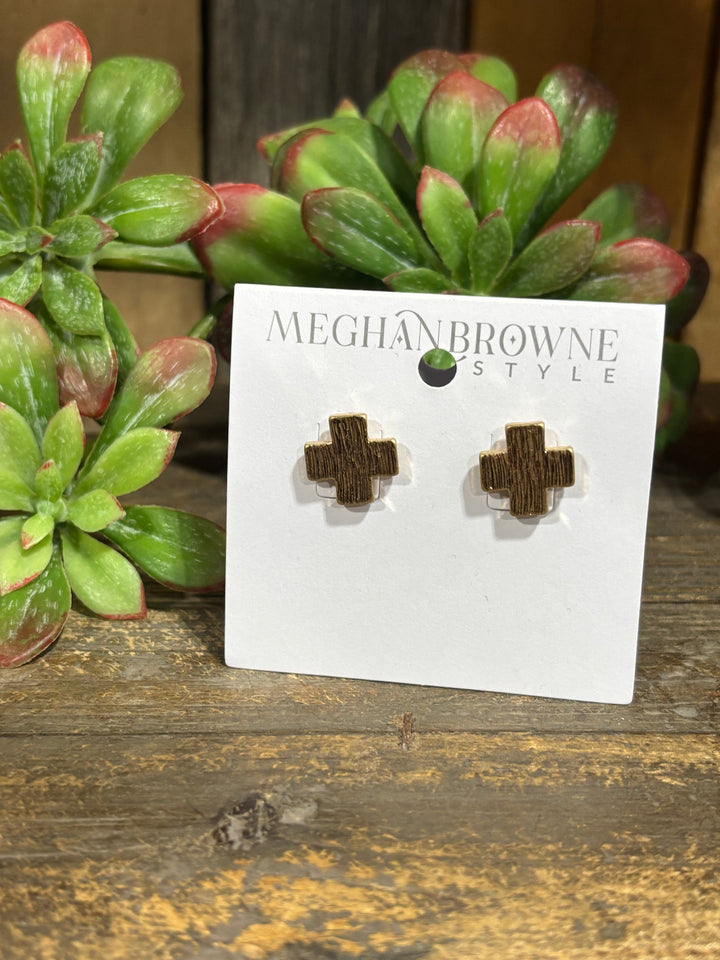 Oscar Gold Cross Earring