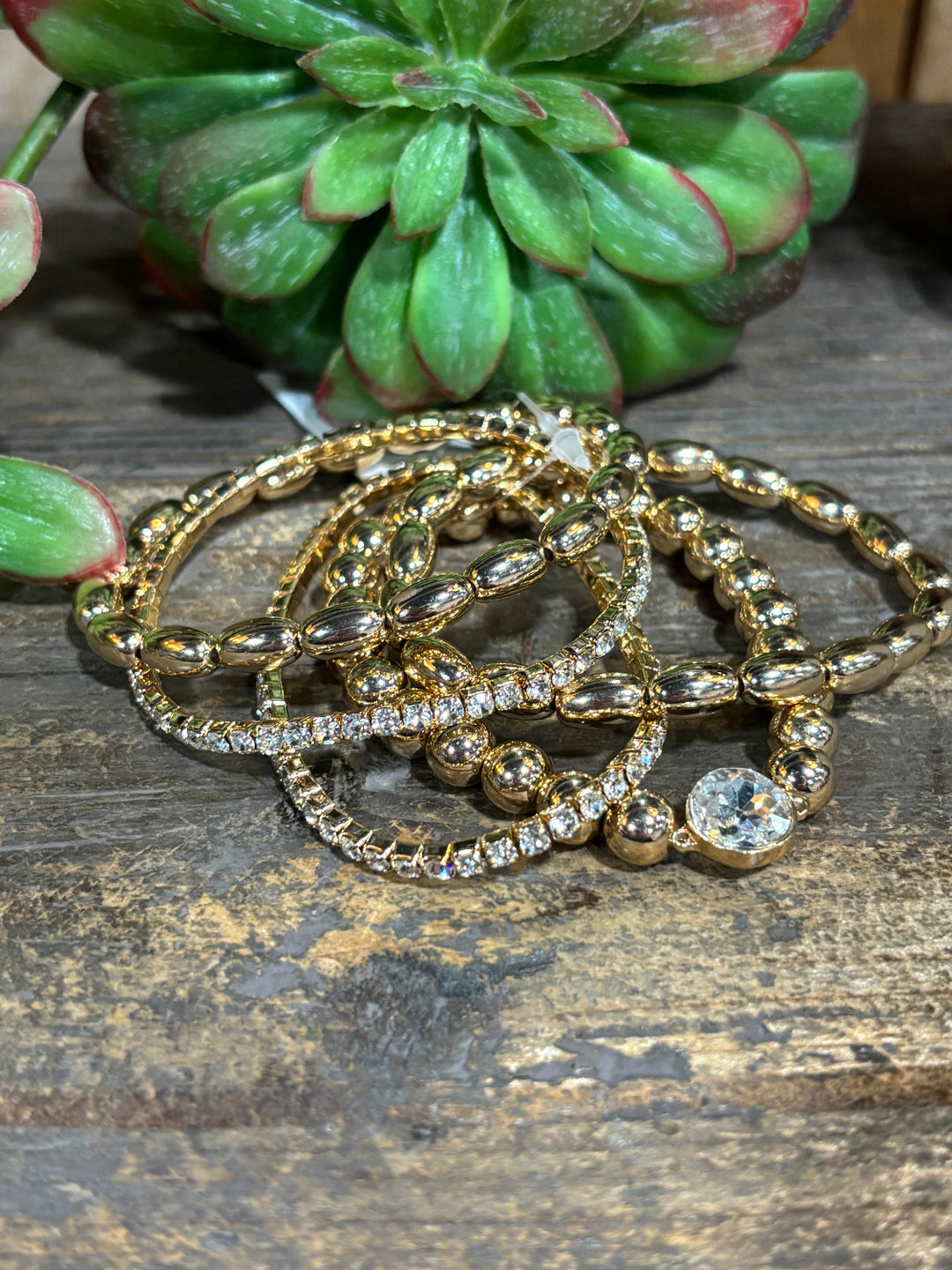Nashville 5 Strand Gold Bracelet Set