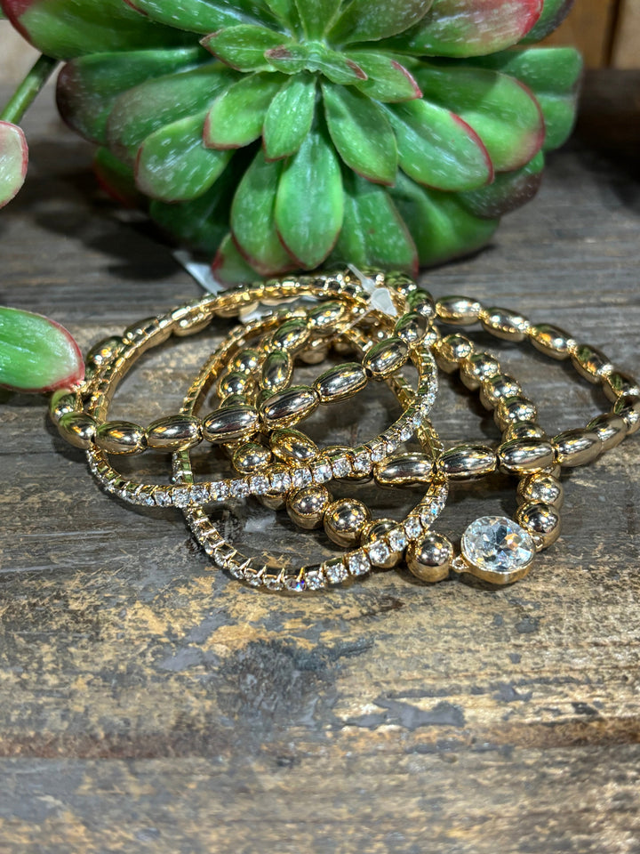 Nashville 5 Strand Gold Bracelet Set