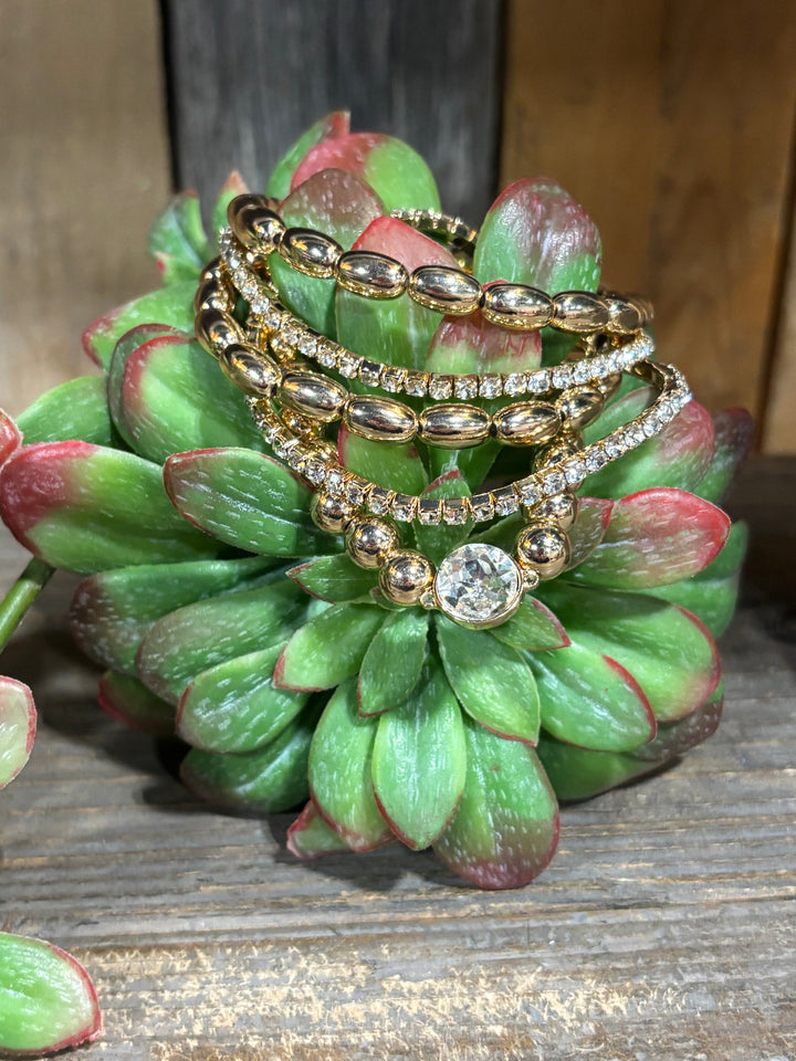 Nashville 5 Strand Gold Bracelet Set