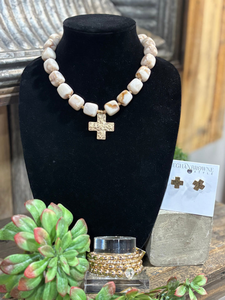 Oscar Gold Cross Earring
