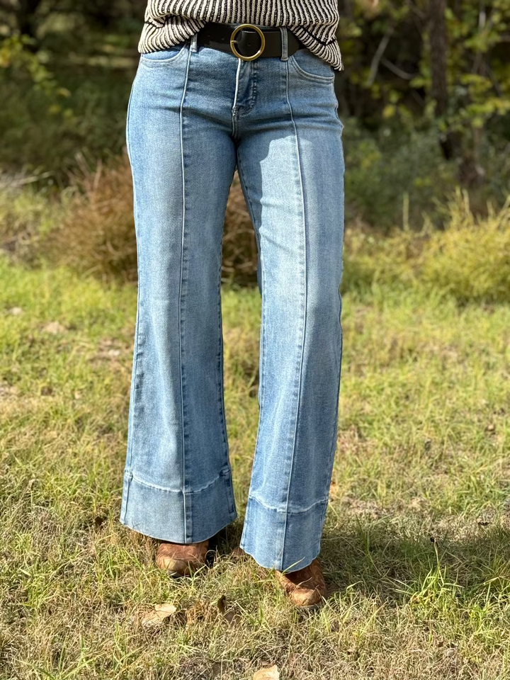 Bristol Light Wash Tummy Control Trouser by Risen