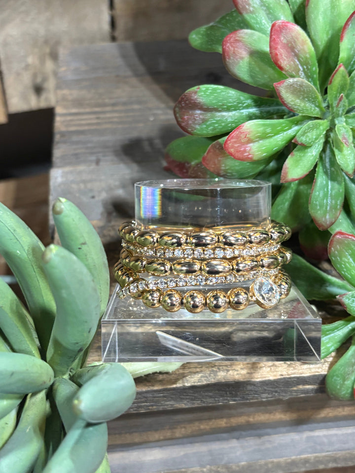 Nashville 5 Strand Gold Bracelet Set