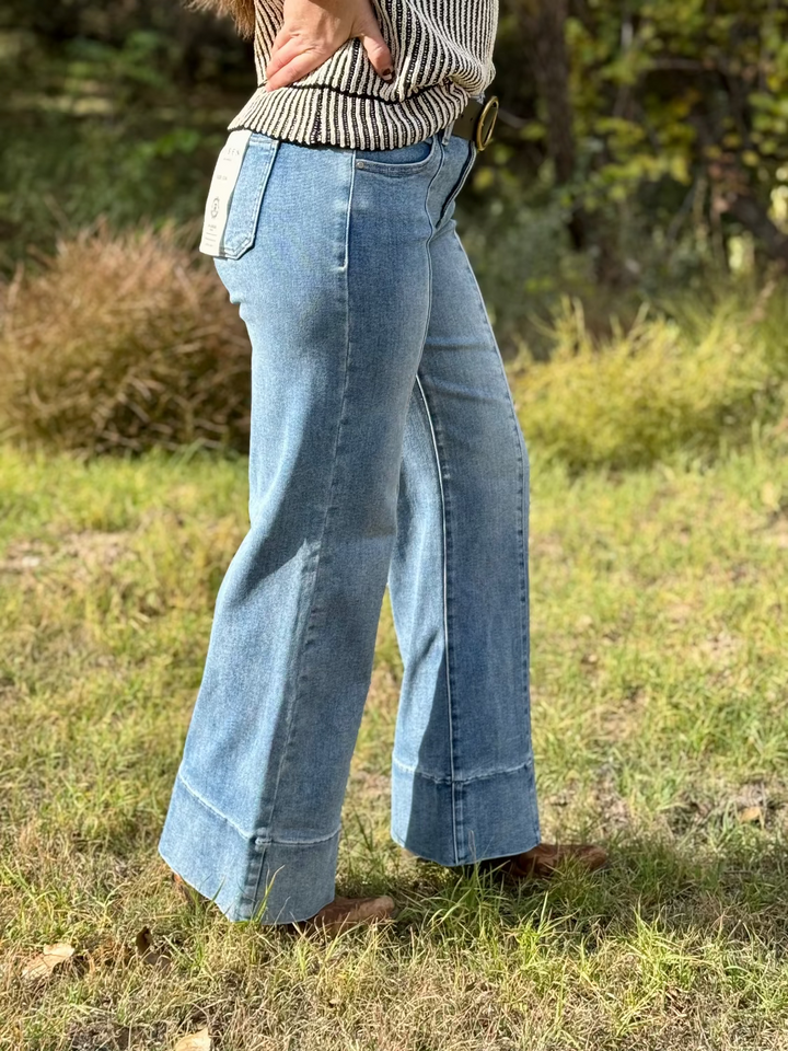 Bristol Light Wash Tummy Control Trouser by Risen